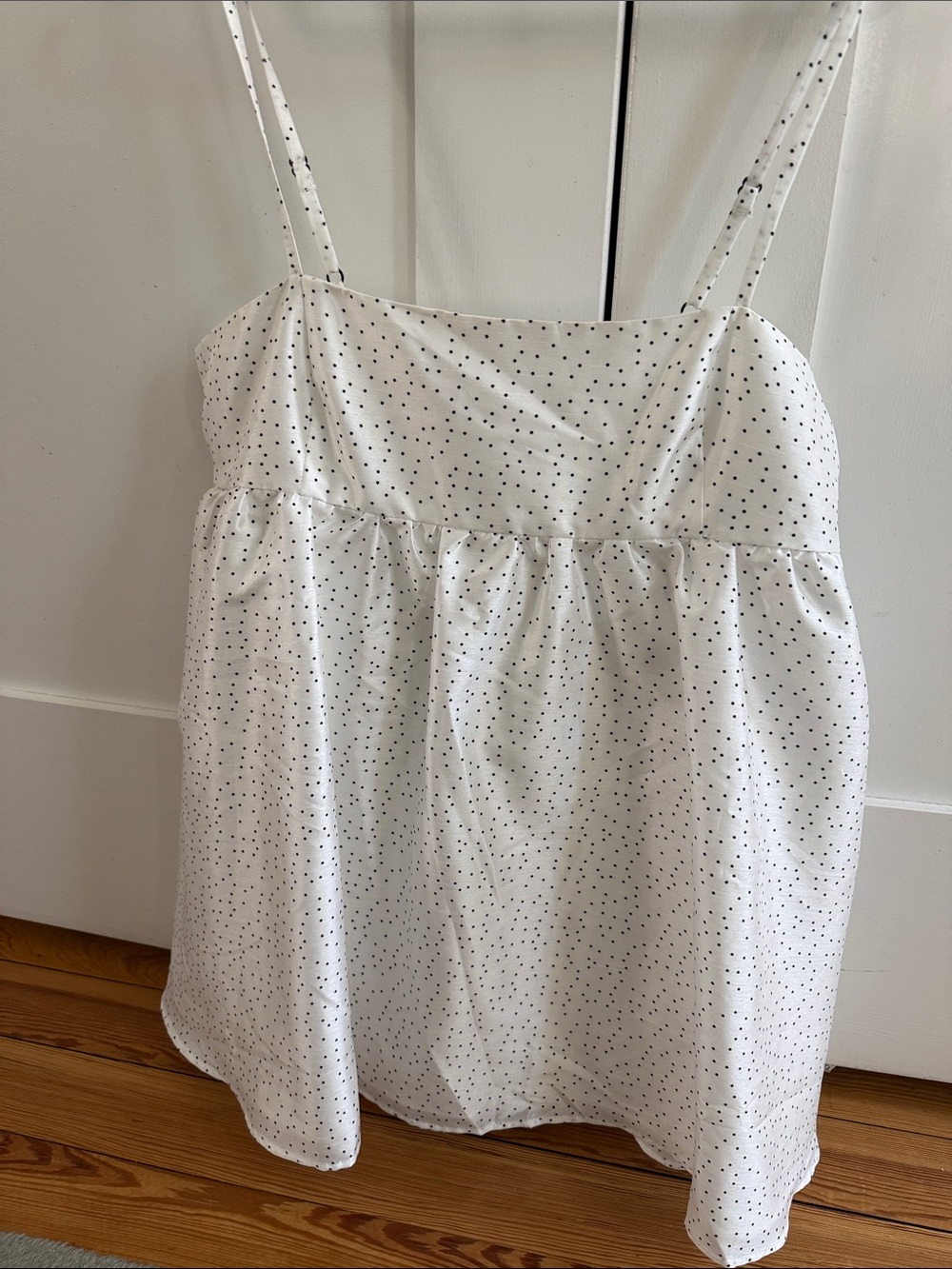Hutch White Spotted Spaghetti-Strap Babydoll Camisole
